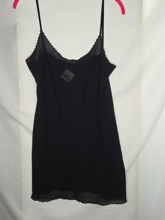 CHANEL Dresses & Skirts - CHANEL Black Silk Lace-Trim Slip Shear Dress